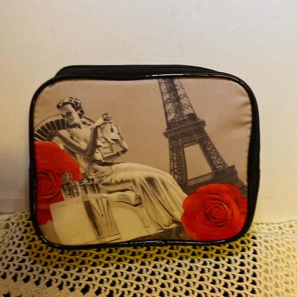 Lancome Handbags - Lancôme cosmetic bag with Paris imagery in gray and red